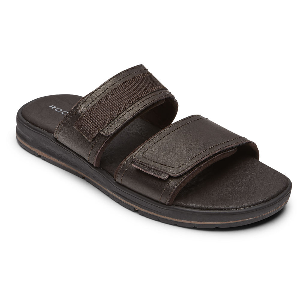 Rockport Singapore Mens Slides - Lucky Bay Dress Brown - PZ9027638